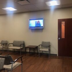 Waiting room with HDTV